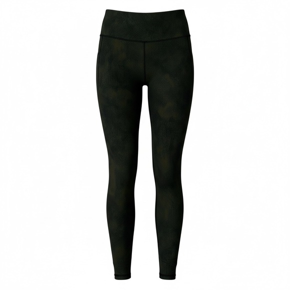 Athleta Pants - Athleta Leggings Dk Green/Blk Snakeskin Design High Rise Women's Small